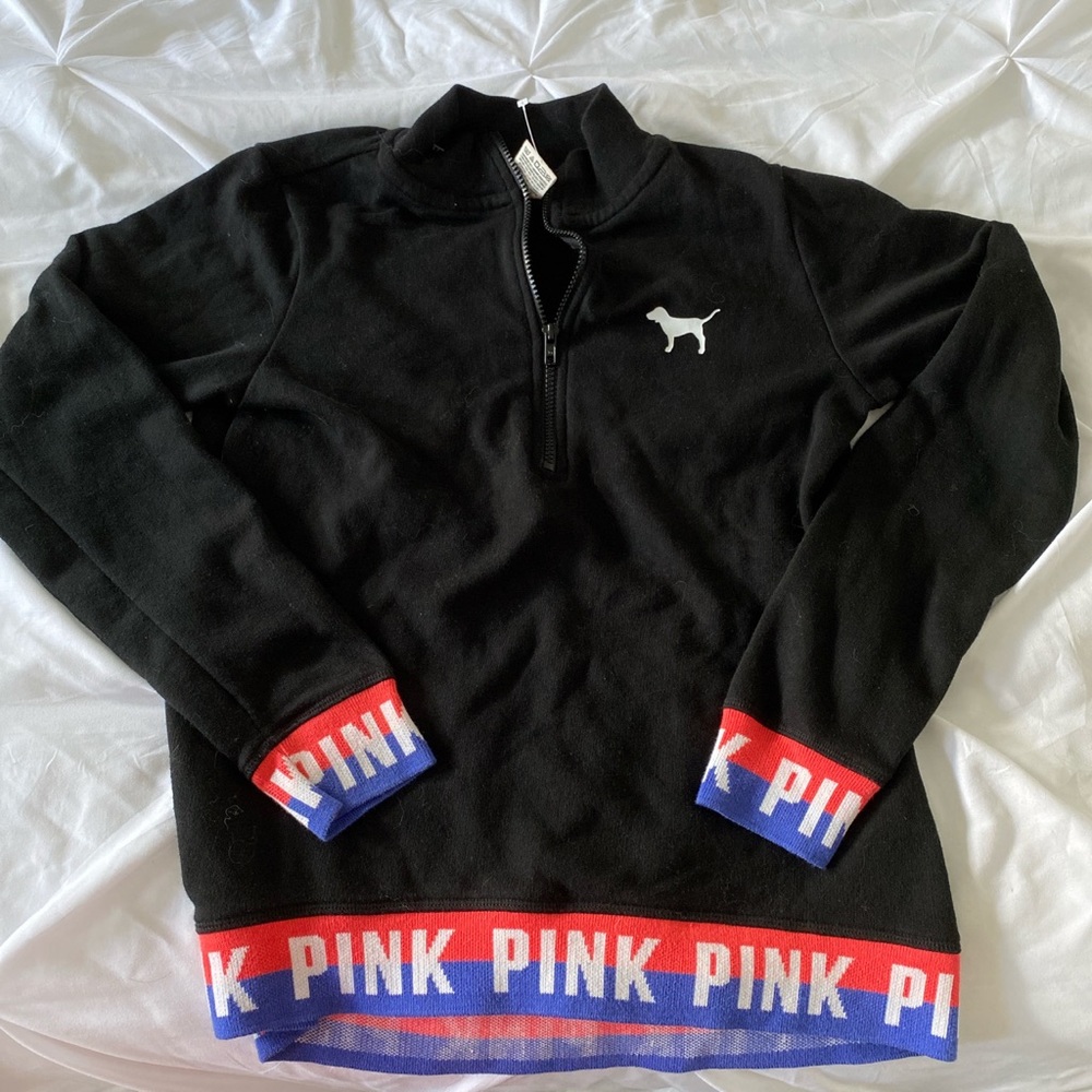 victoria secert pink quarter zip